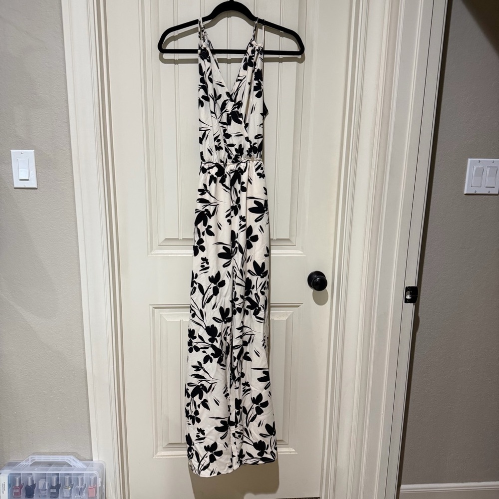 Gilli Black and Cream Floral Jumpsuit